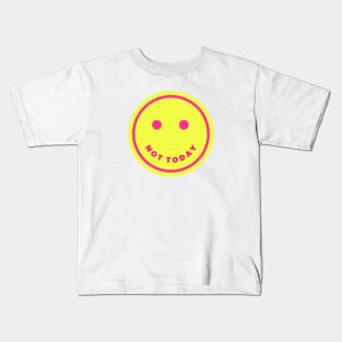 Not today smiley (yellow) Kids T-Shirt